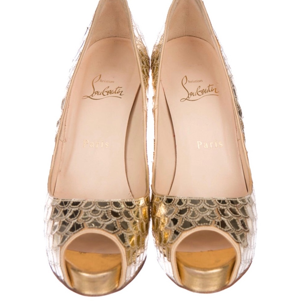 Christian Louboutin Poseidon peep toe heels - Picture 3 of 8